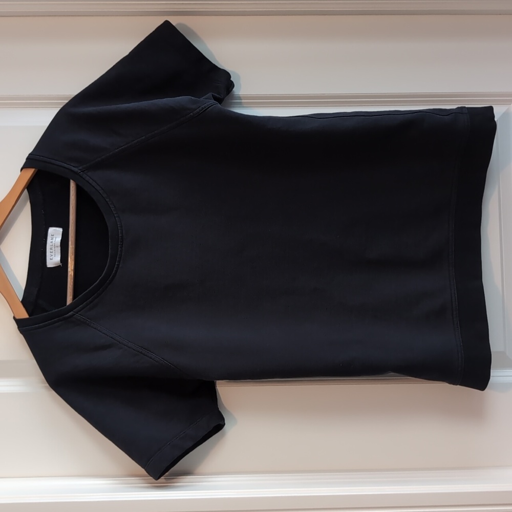 Everlane | Black Tunic Short Sleeve Sweatshirt Pullover Top | Size S